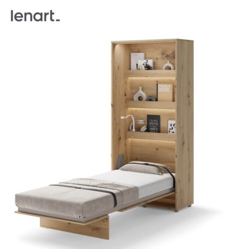 Lovos koncepcija BC-03 – vertikali sieninė lova 90 – ąžuolo imitacija