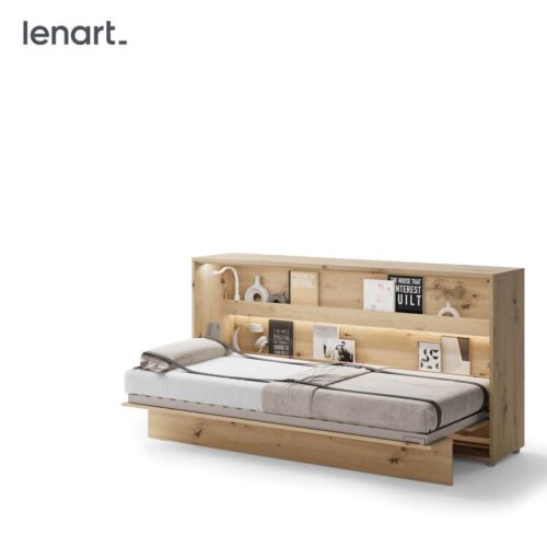 LOVOS KONCEPCIJA BC-06 – horizontali sieninė lova 90 – ąžuolo imitacija