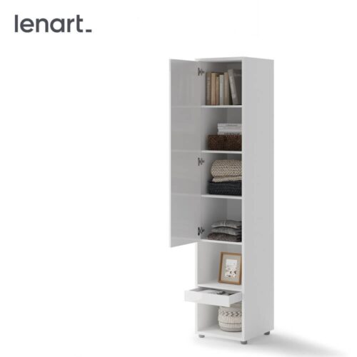 Lovos koncepcija BC-07p – 1d1s spintelė – balta blizgi