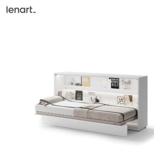 Lovos koncepcija BC-06p – horizontali sieninė lova 90 – balta blizgi