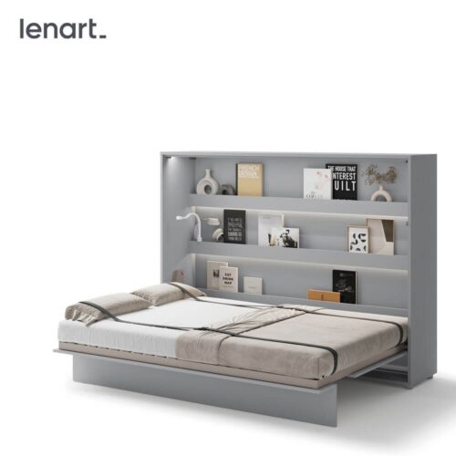 Lovos koncepcija BC-04 – horizontali prie sienos montuojama lova 140 – pilka