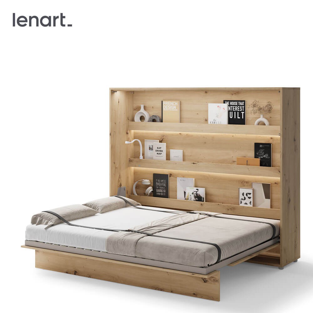 LOVOS KONCEPCIJA BC-14 - horizontali sieninė lova 160 - ąžuolo imitacija