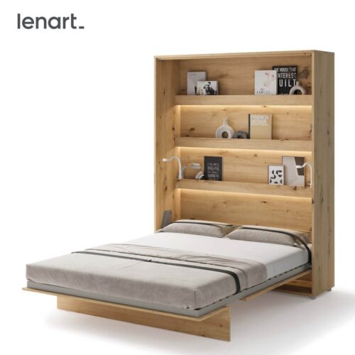 Lovos koncepcija BC-12 – vertikali sieninė lova 160 – ąžuolo imitacija