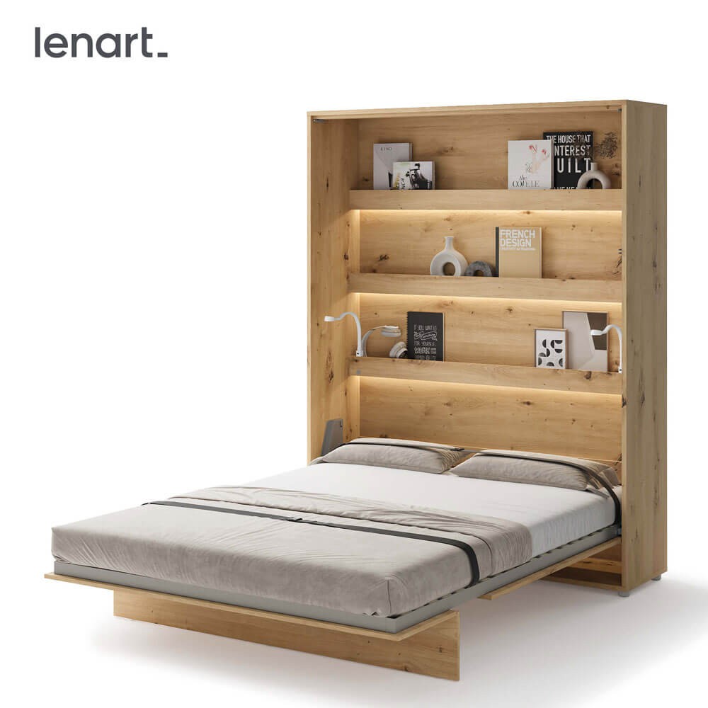 Lovos koncepcija BC-12 - vertikali sieninė lova 160 - ąžuolo imitacija