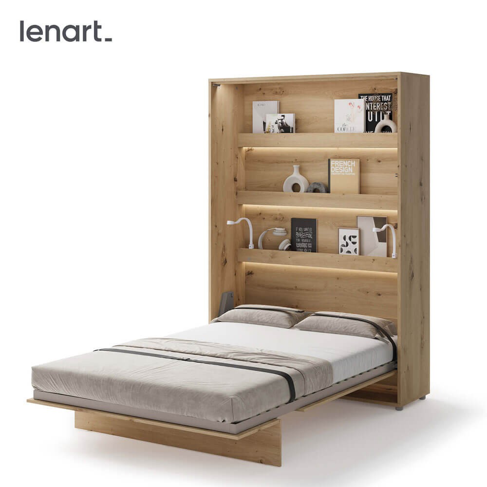 LOVOS KONCEPCIJA BC-01 - vertikali sieninė lova 140 - ąžuolo imitacija