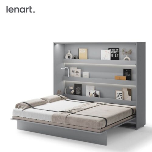 Lovos koncepcija BC-14 – horizontali prie sienos montuojama lova 160 – pilka