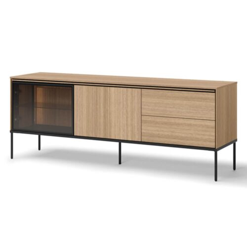 TV spintelė su apšvietimu 1d1w2s VISSO VI-07 | Linijinis ąžuolas