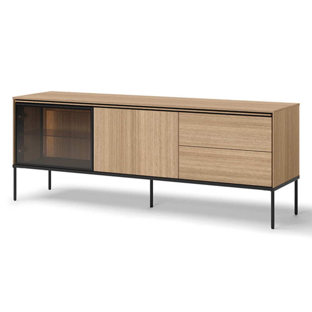 TV spintelė su apšvietimu 1d1w2s VISSO VI-07 | Linijinis ąžuolas