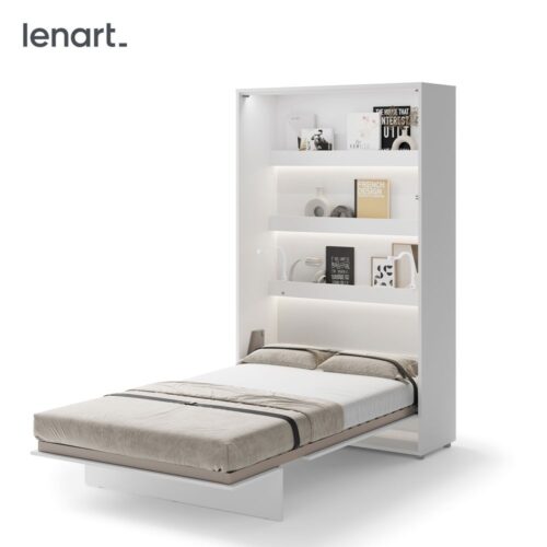 Lenart BED CONCEPT BC-02 vertikali sieninė lova 120 cm blizgi balta