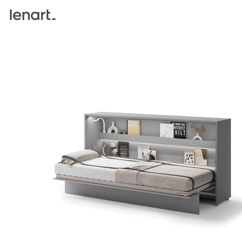 Lovos koncepcija BC-06 - horizontali prie sienos montuojama lova 90 - pilka