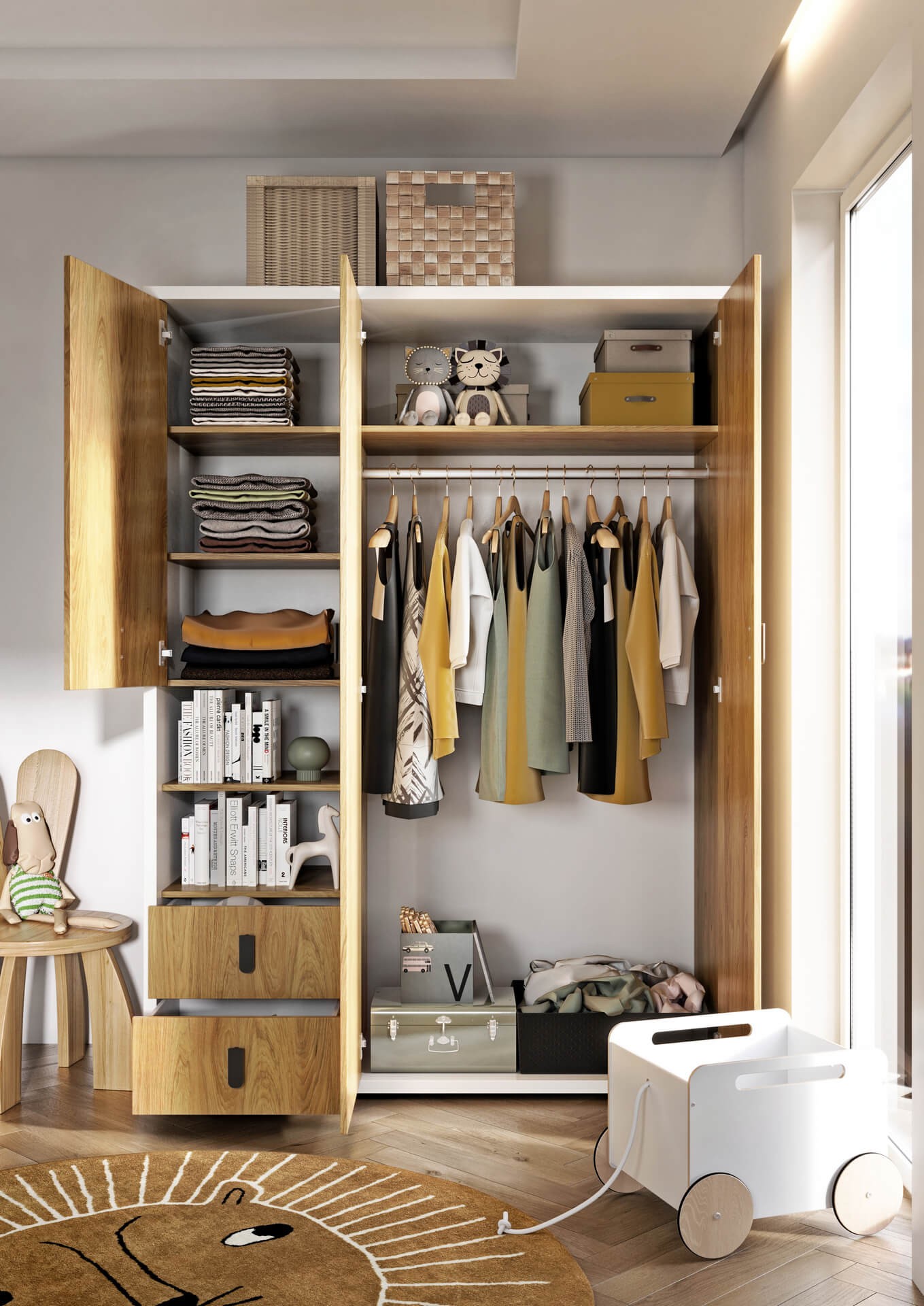 SIMI MS-01 spinta balta / natūrali hikorija — изображение 7