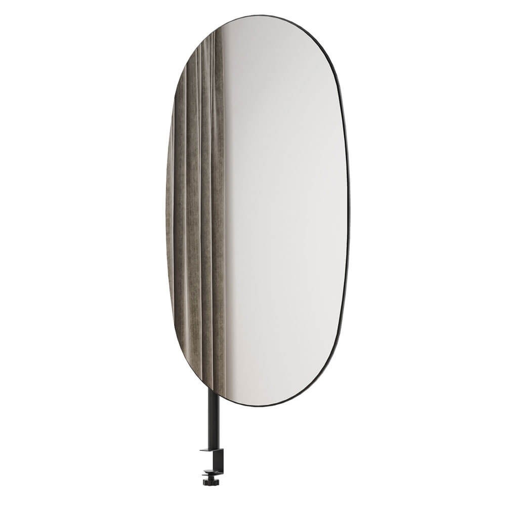 MATCH MU-01 ovalus veidrodis | Juoda rankena | MATCH stalo elementas