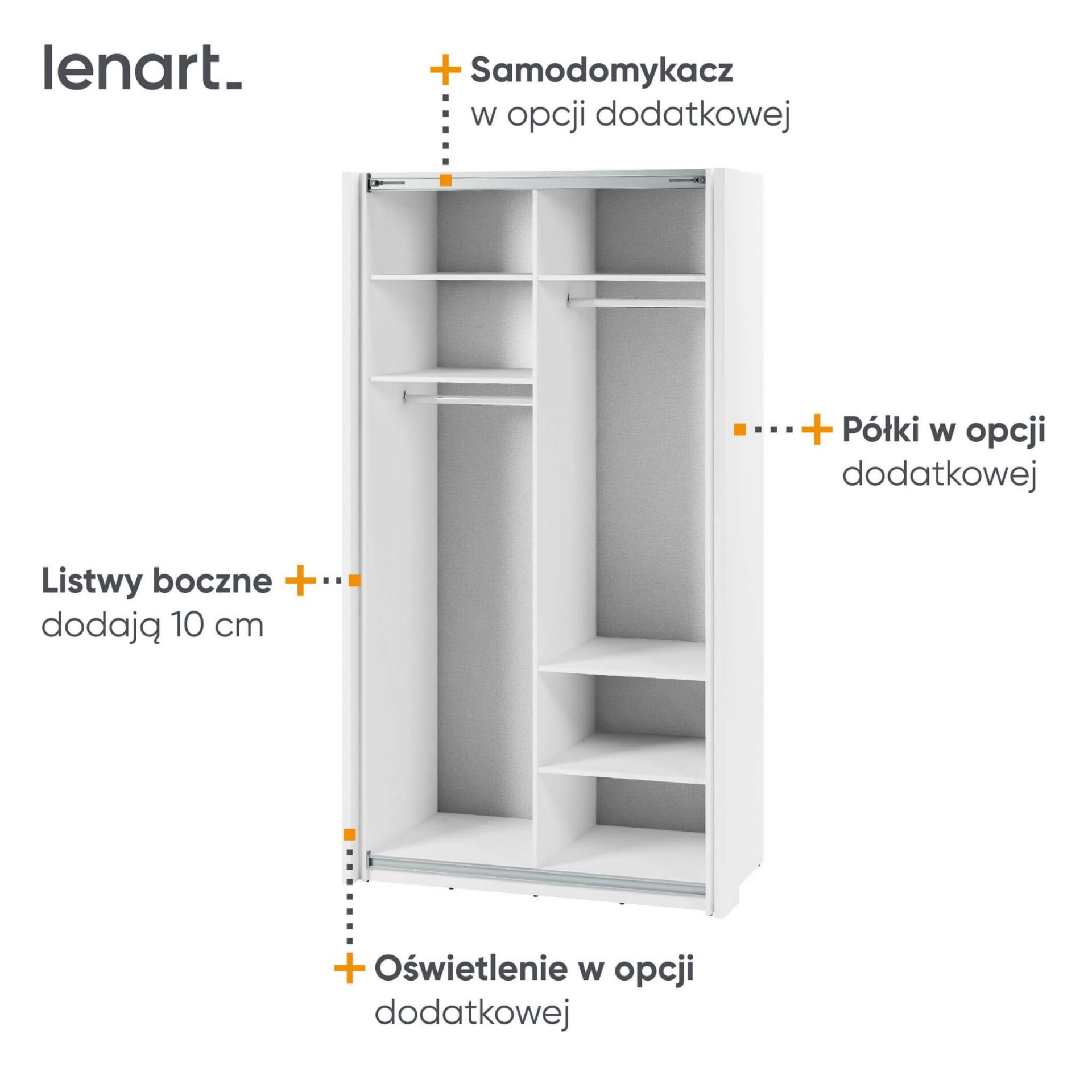 Stumdoma spinta su veidrodžiu MAXI MX-01 | 120 | Balta - Paveikslėlis 6