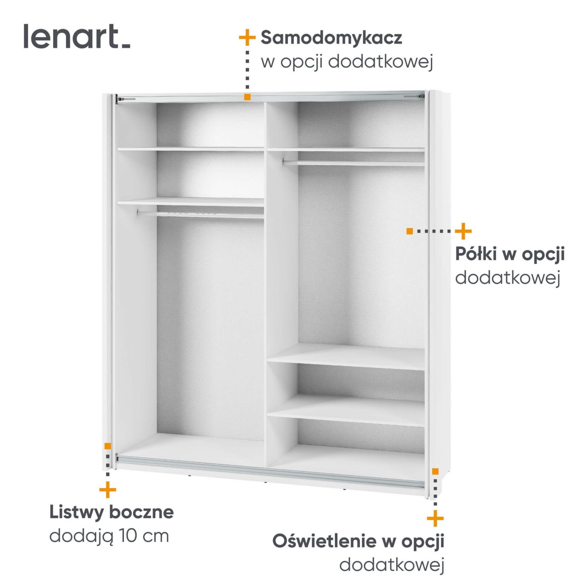Stumdoma spinta su veidrodžiu MAXI MX-04 | 200 | Balta - Paveikslėlis 6