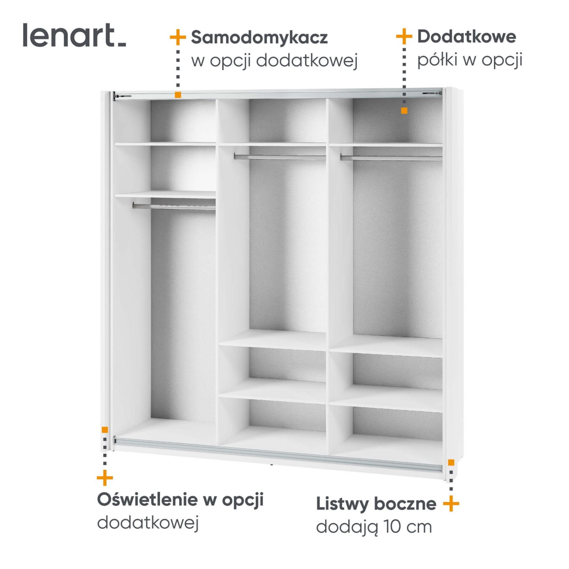 Stumdoma spinta su veidrodžiu MAXI MX-05 | 220 | Balta - Paveikslėlis 5