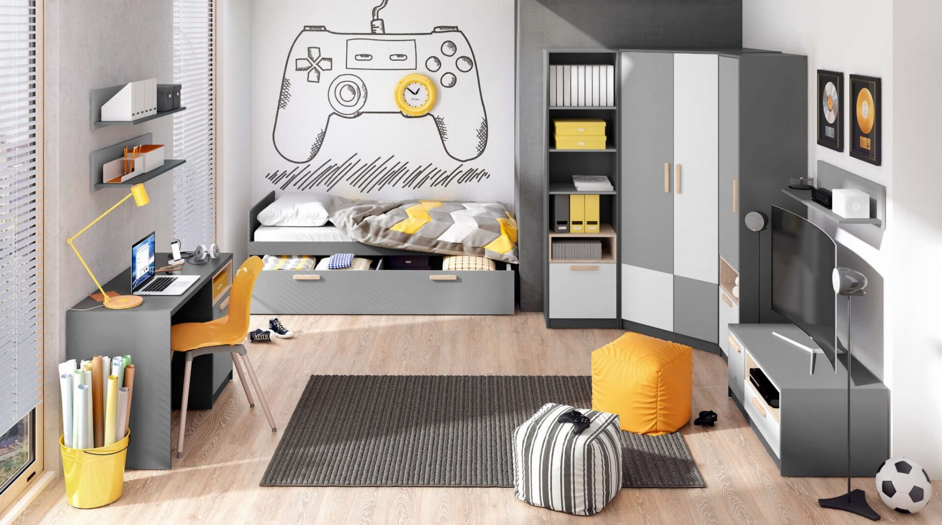 Apatinė lova su čiužiniu POK PO-14 | Grafitas - Paveikslėlis 4