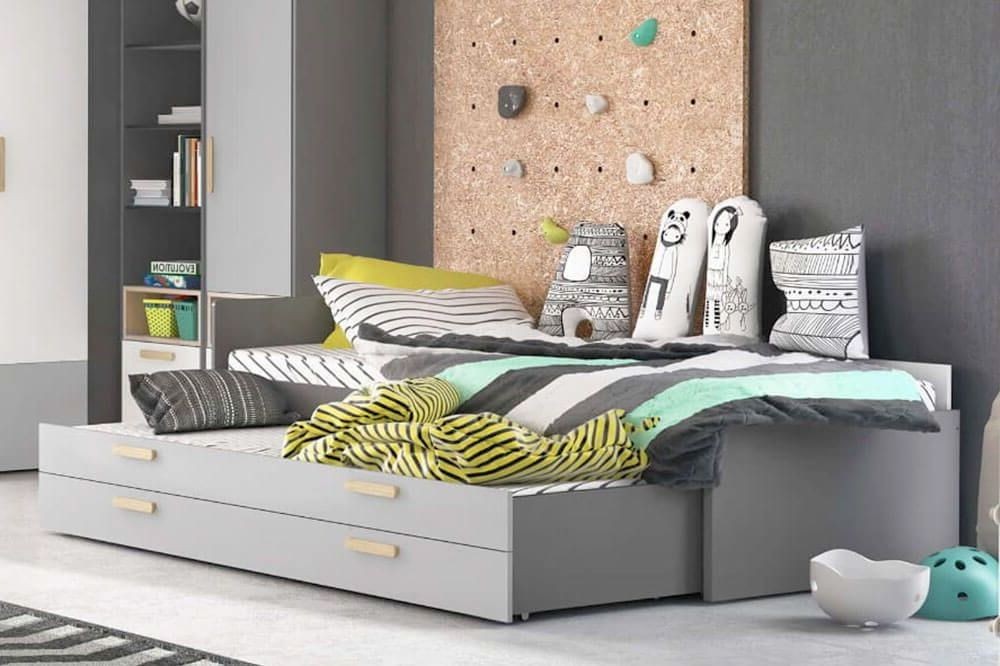 Viršutinė lova su čiužiniu POK PO-13 | Grafitas