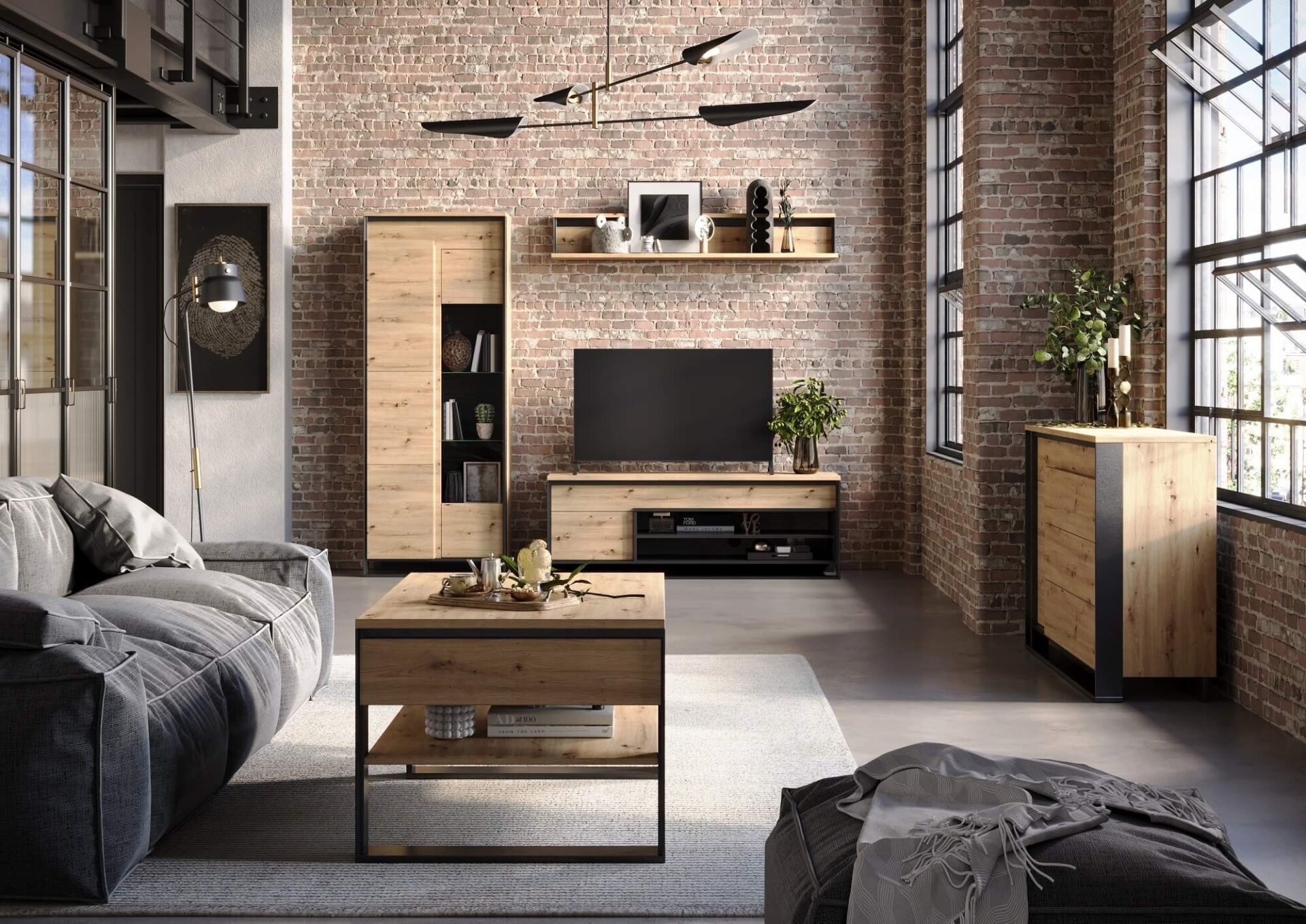 QUANT QA-03 vitrina, ąžuolo imitacija / juoda — изображение 7