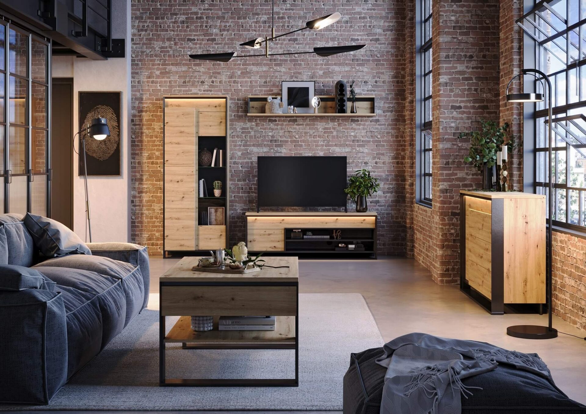 QUANT QA-03 vitrina, ąžuolo imitacija / juoda — изображение 6