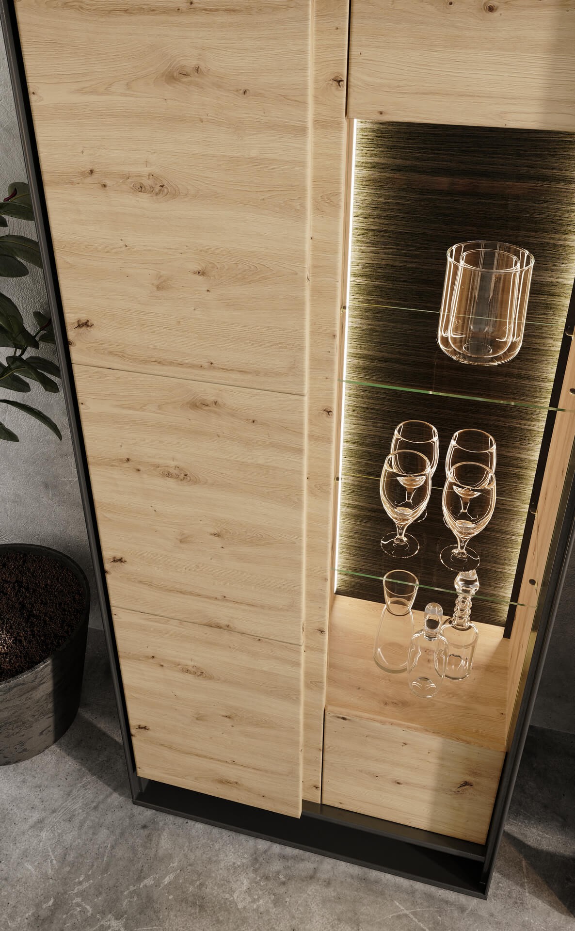 QUANT QA-03 vitrina, ąžuolo imitacija / juoda — изображение 2