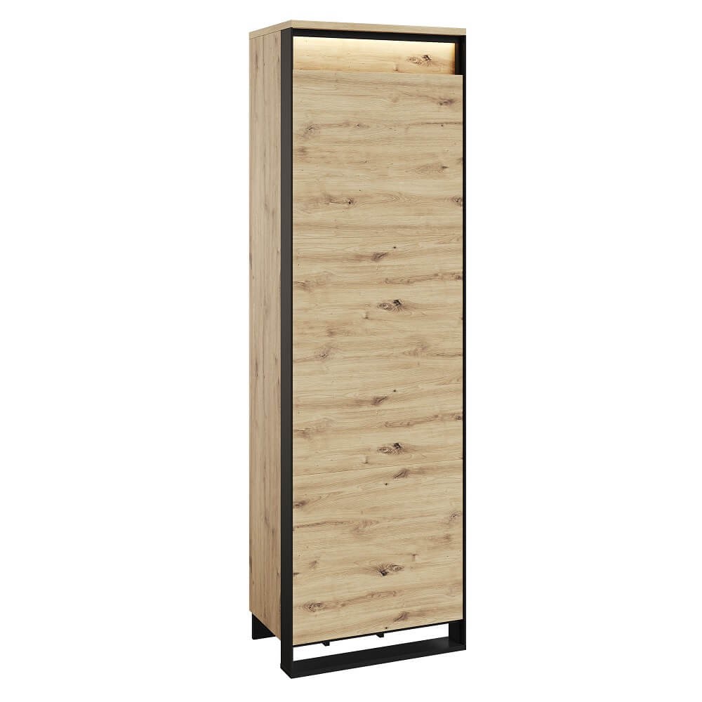 QUANT QG-01 1D prieškambario spinta | LED apšvietimas | Artisan ąžuolas, juoda