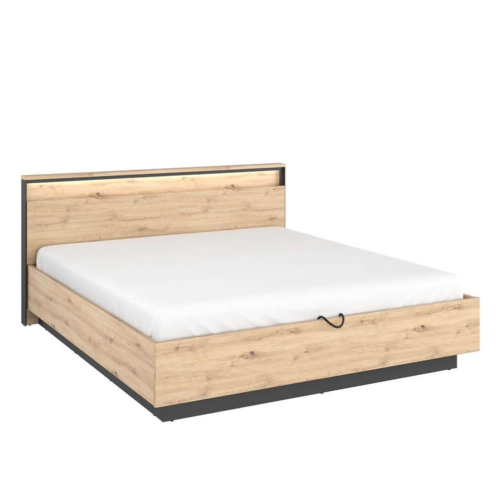 QUANT QS-02 Lova | 180x200 | Artisan ąžuolas, juoda