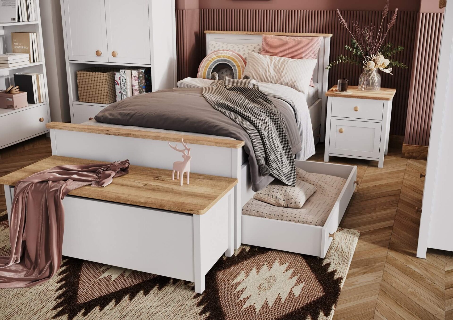 STORY SO-07 naktinis staliukas | Balta, Nash ąžuolas — изображение 2