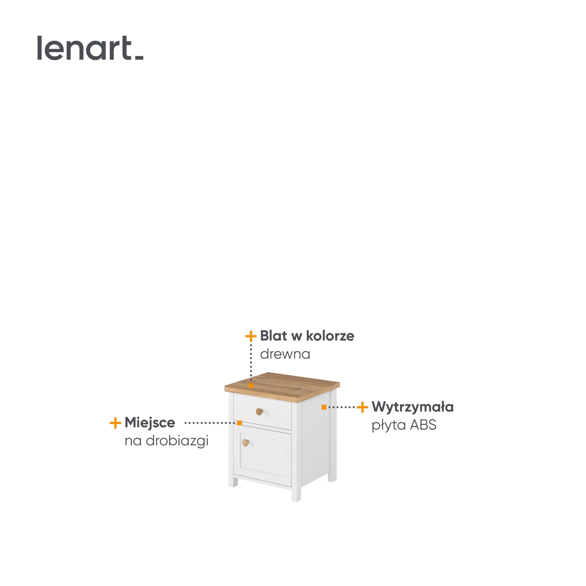 STORY SO-07 naktinis staliukas | Balta, Nash ąžuolas — изображение 3