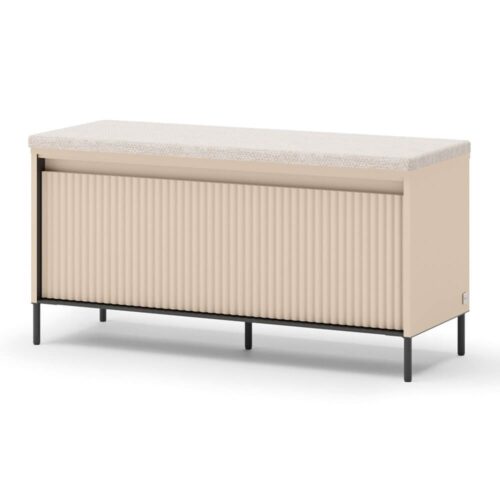 TREND TG-05 1K batų spintelė su sėdyne | LED apšvietimas | smėlio spalvos, juoda