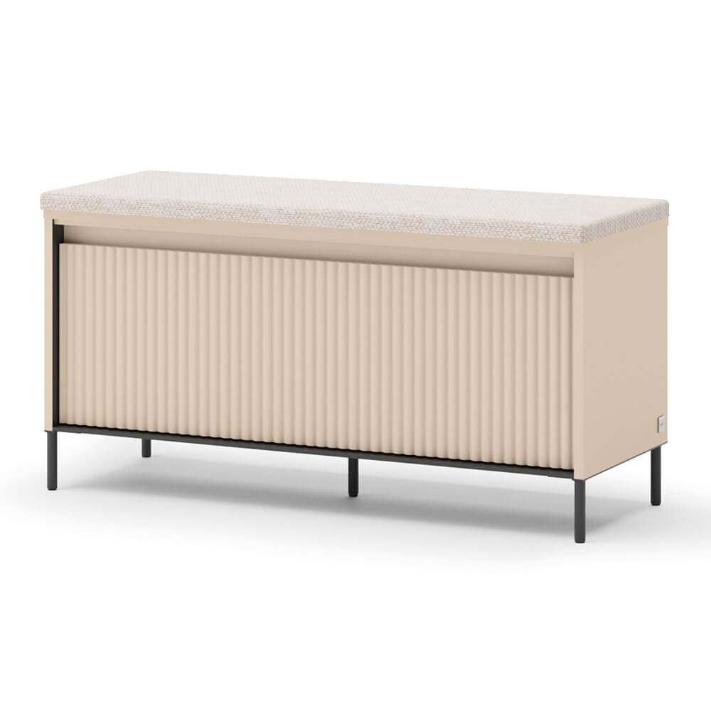 TREND TG-05 1K batų spintelė su sėdyne | LED apšvietimas | smėlio spalvos, juoda