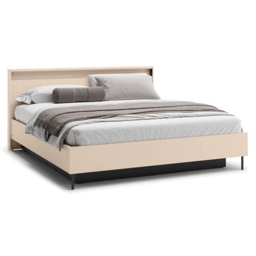 TREND TS-03 lova su daiktadėže | 180×200 | LED apšvietimas | Smėlio spalvos, juoda