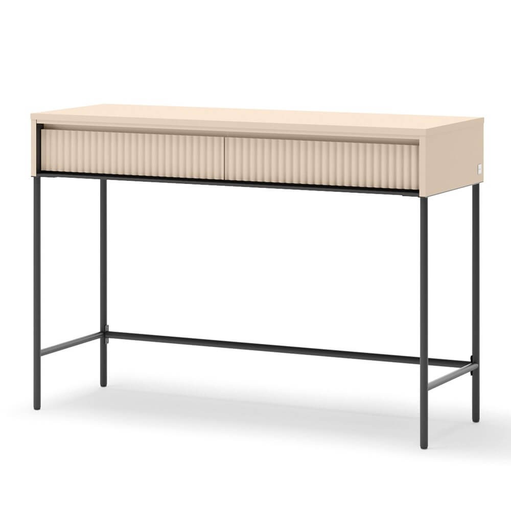 TREND TS-09 2S kosmetinis tualetinis staliukas su stalčiais | LED apšvietimas | smėlio spalvos, juoda