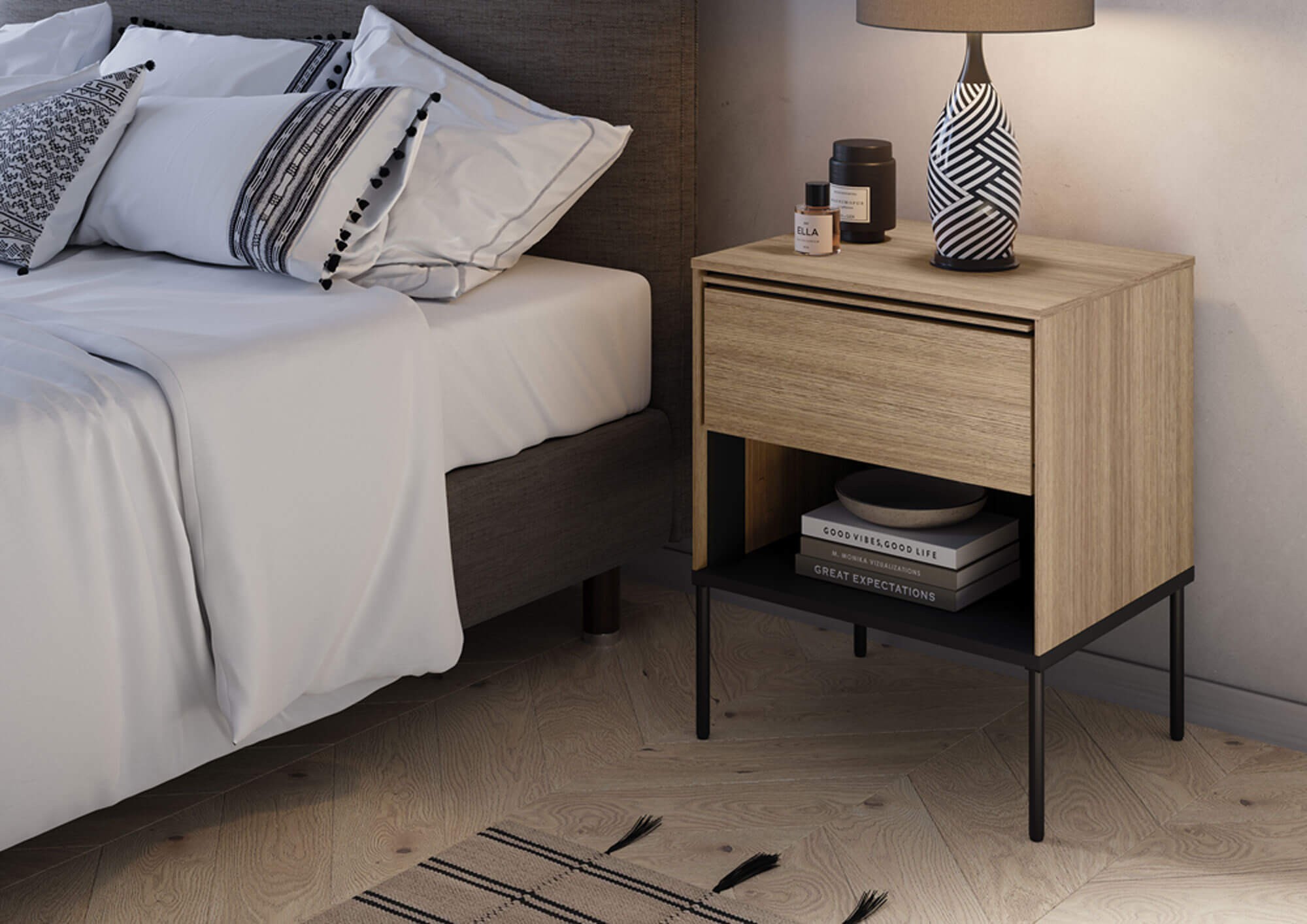 VISSO VI-10 naktinis staliukas | Linijinis ąžuolas — изображение 2