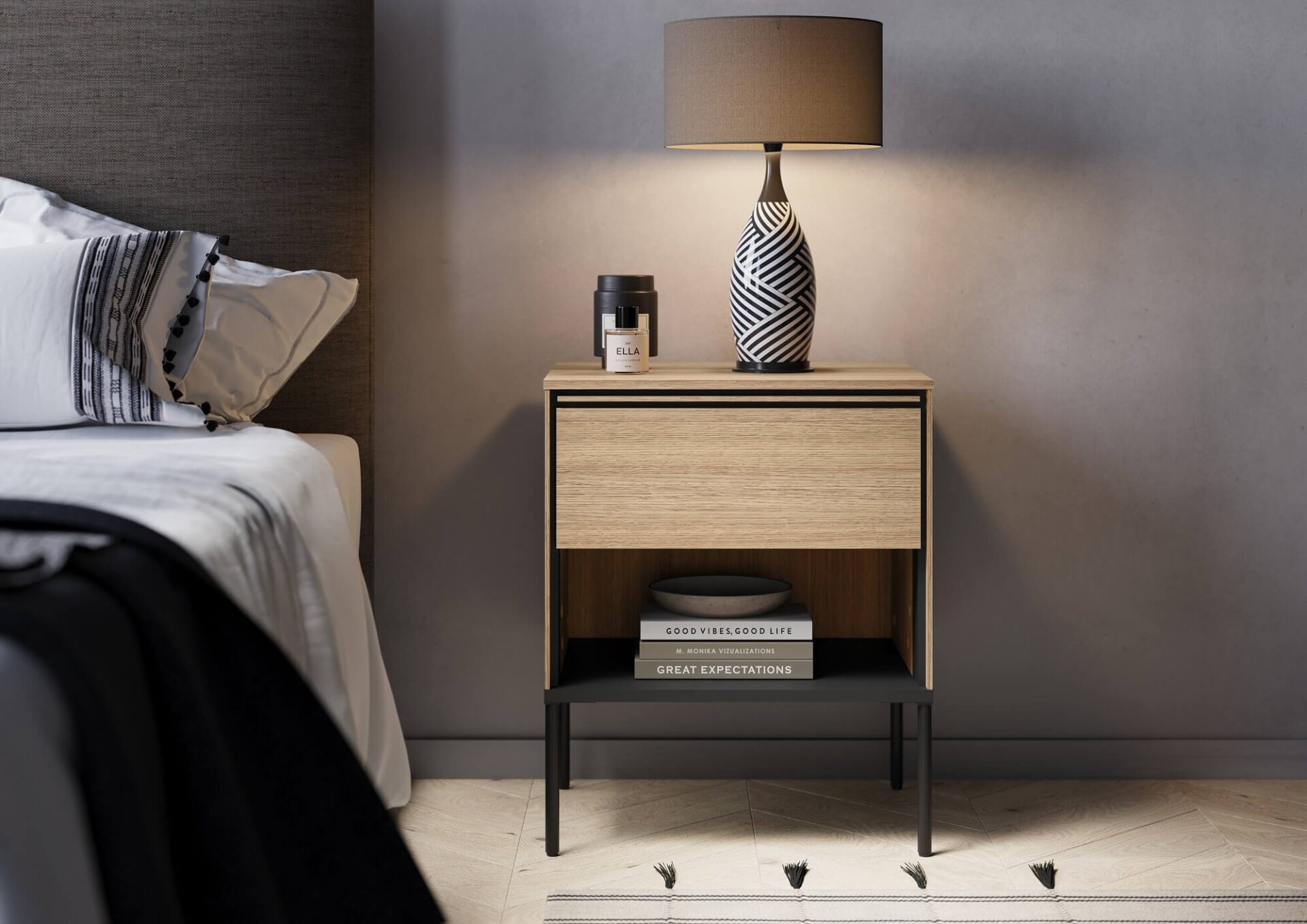 VISSO VI-10 naktinis staliukas | Linijinis ąžuolas — изображение 5