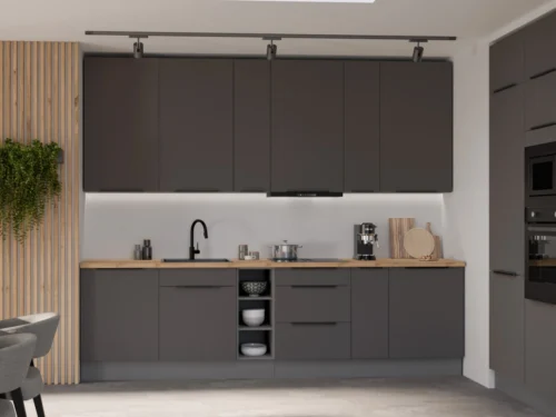 Virtuvės komplektas „Aria“ su palėpės spintelėmis, 300 cm