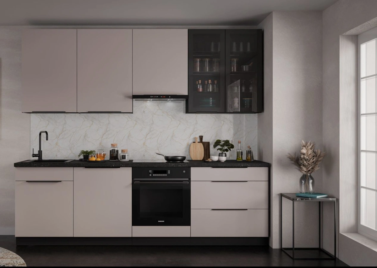 Arona virtuvės komplektas su vitrina, virtuvė 260 cm