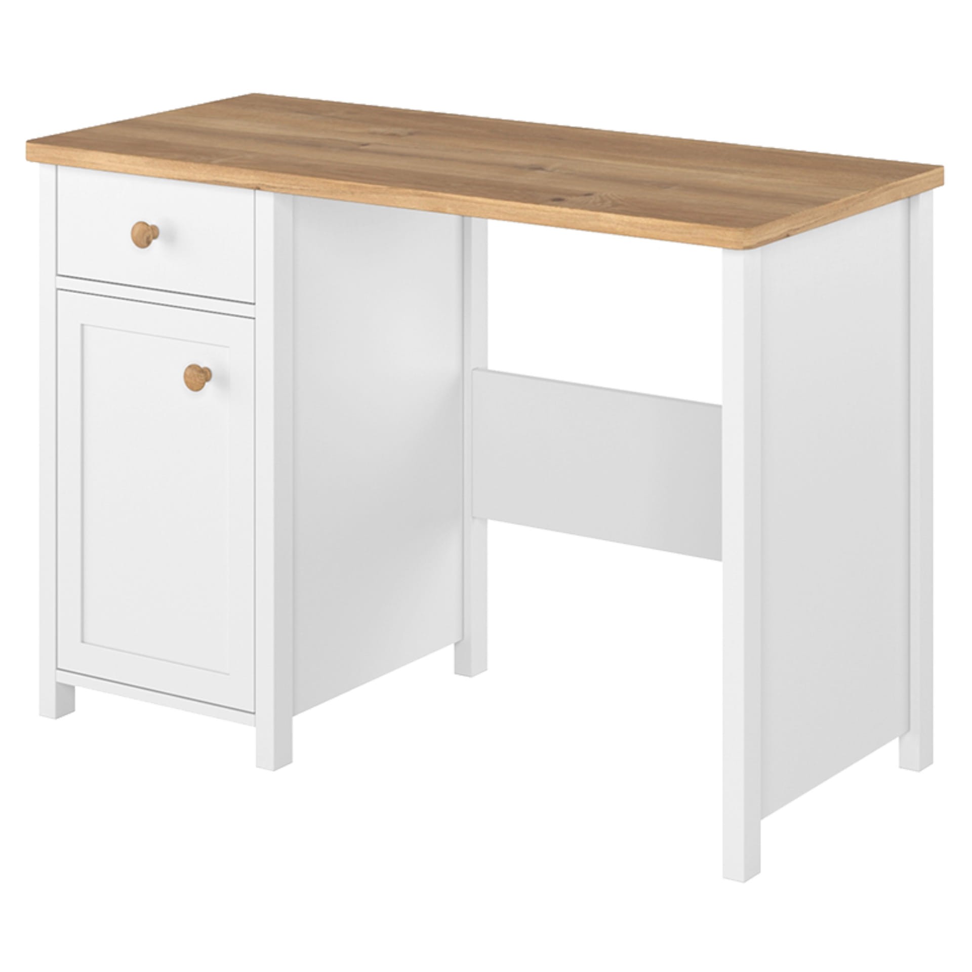 STORY SO-03 rašomasis stalas baltas / ąžuolas „Nash“