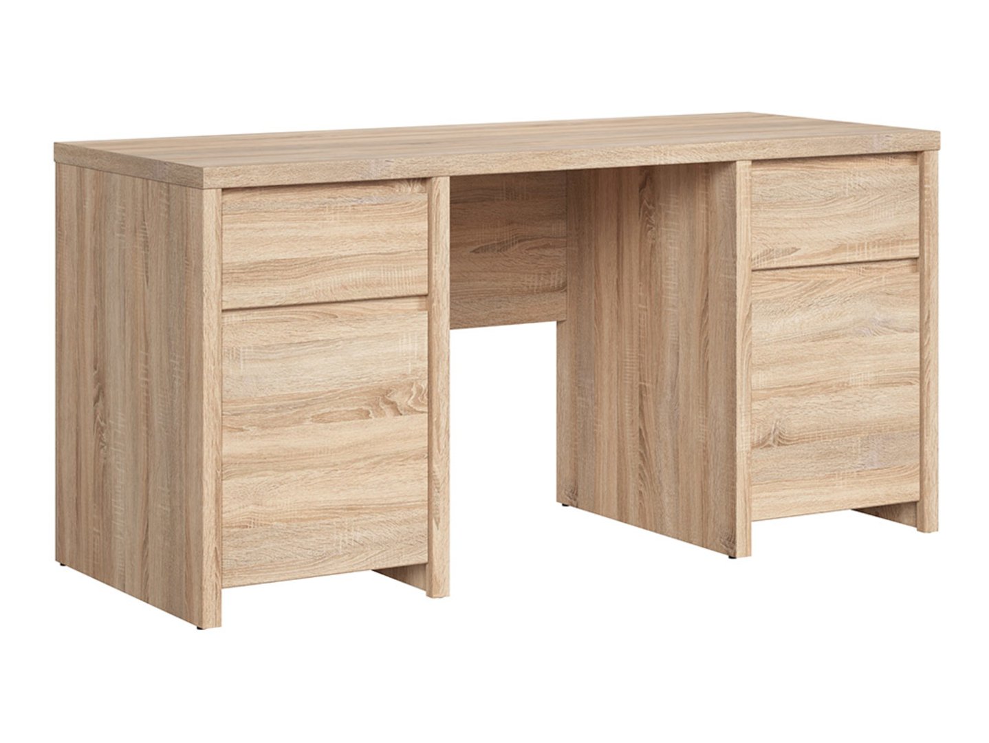 KASPIAN dviduris rašomasis stalas su dviem stalčiais, 160 cm, Sonoma ąžuolas/Sonoma ąžuolas