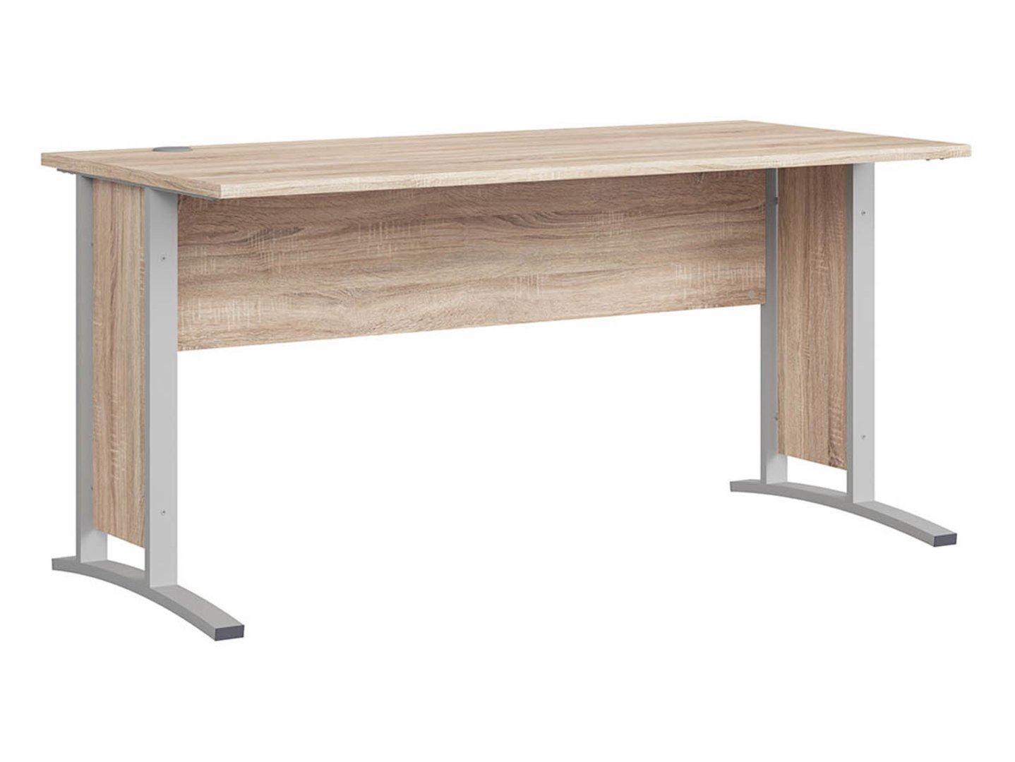 BRW OFFICE stalas su metaliniu rėmu, 150 cm, Sonoma ąžuolas