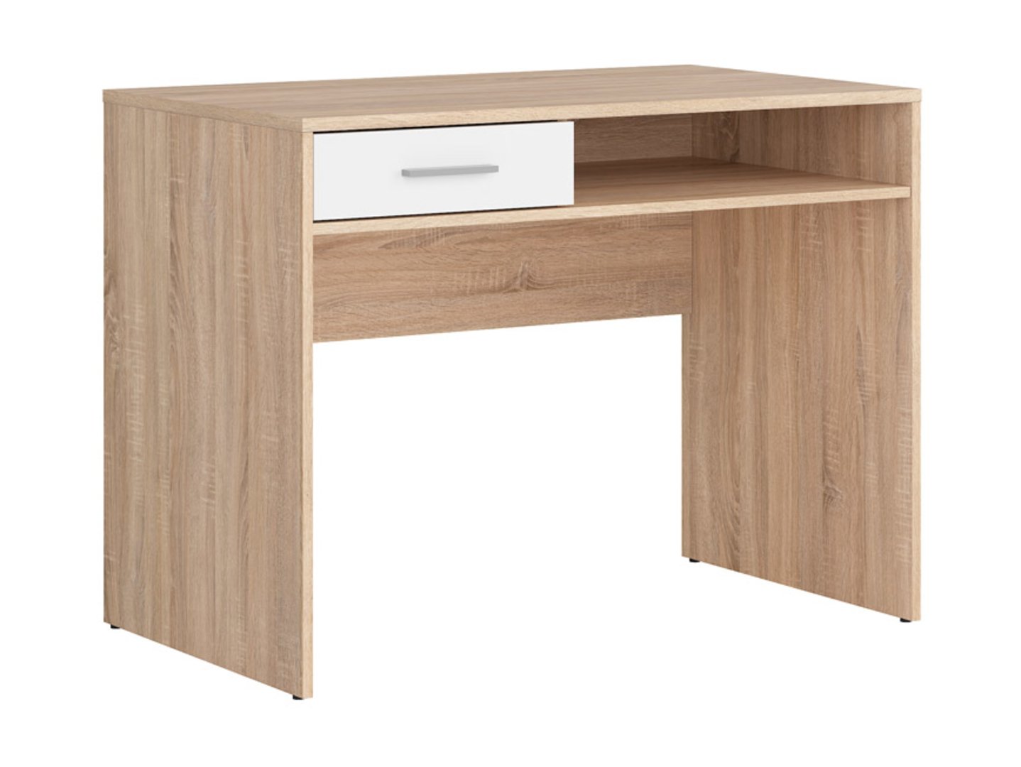 NEPO PLUS rašomasis stalas su stalčiumi, 59 cm, sonoma ąžuolas/balta