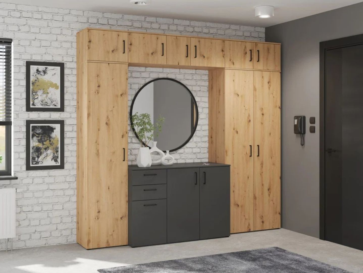 Kampinis stalviršis „MultiDo“ lentynoms, 71,5 x 71,5 cm, dirbtinio ąžuolo spalvos