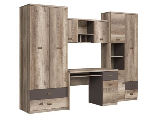 MALCOLM sieninė spintelė, ąžuolo imitacija, monumentalus ąžuolas