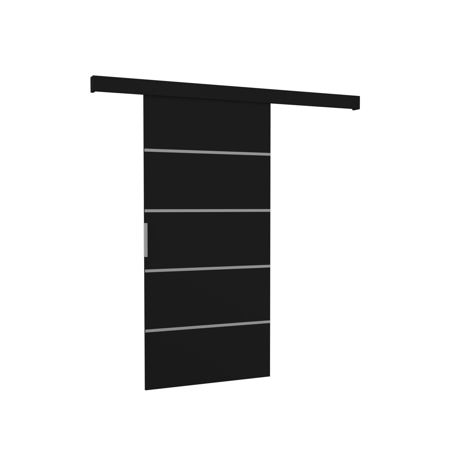 BIELLA 106 juodos ADRK prie sienos tvirtinamos stumdomos durys