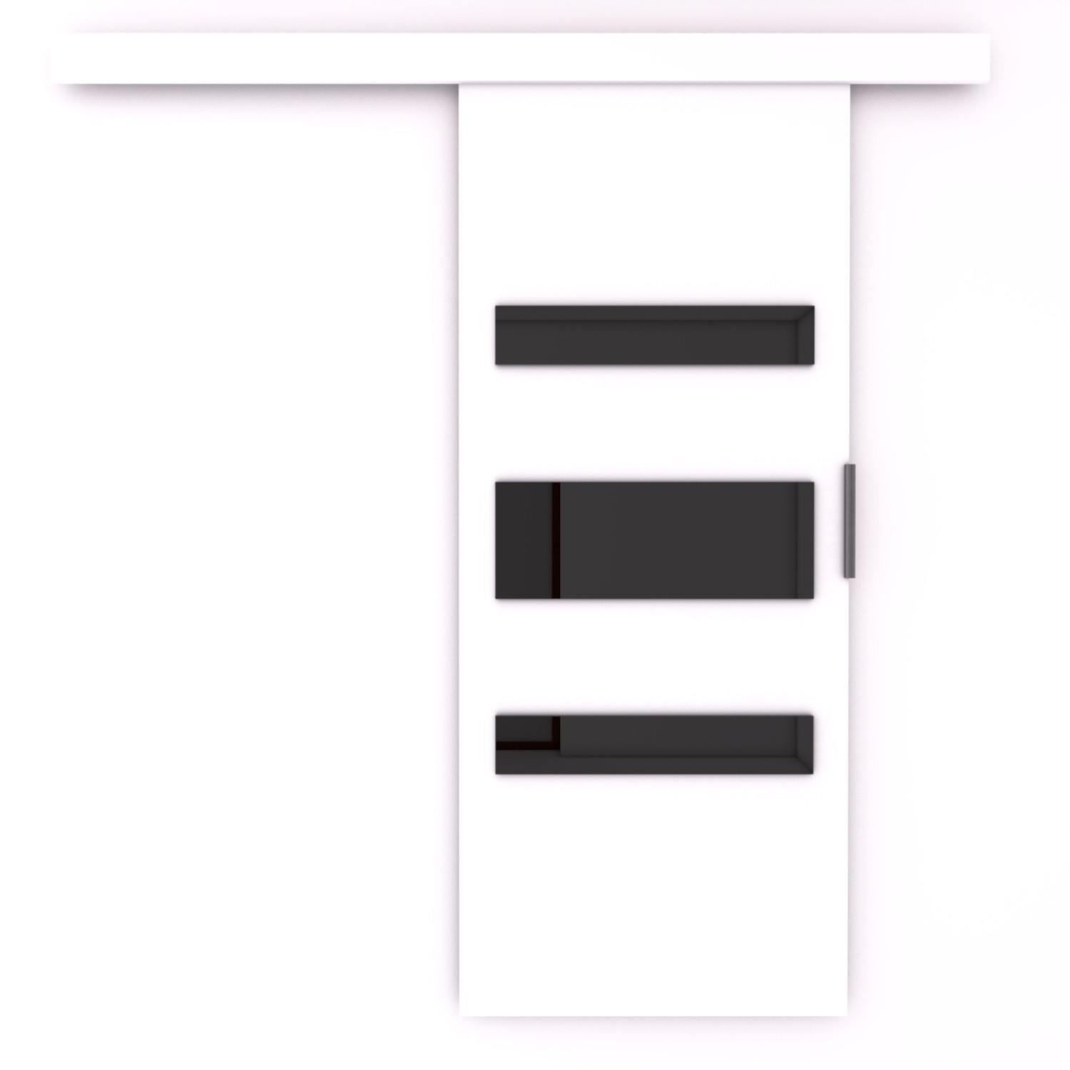 DESIO 106 prie sienos tvirtinamos stumdomos durys, baltos/juodos, Lacobel ADRK