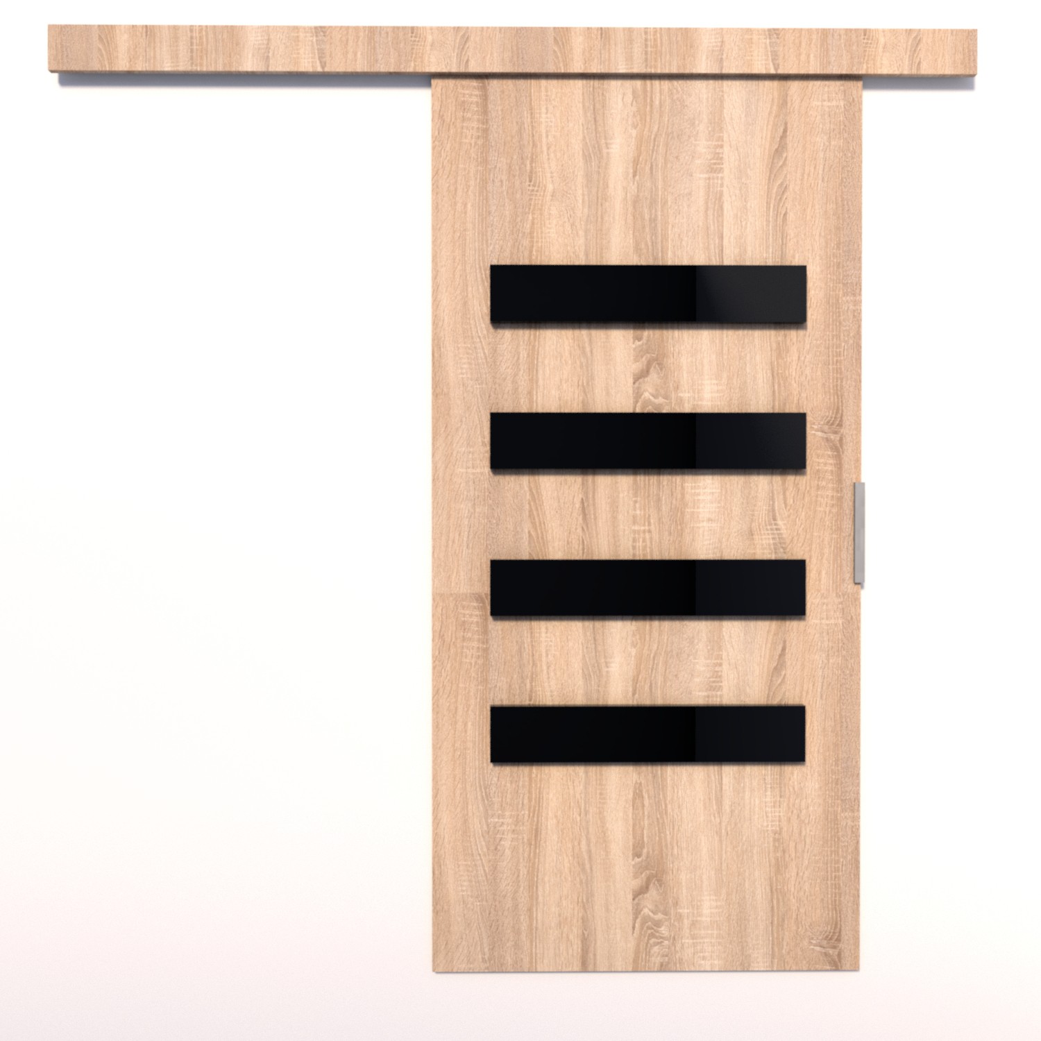 FORLI 106 Sonoma/juodos Lacobel ADRK sieninės stumdomos durys