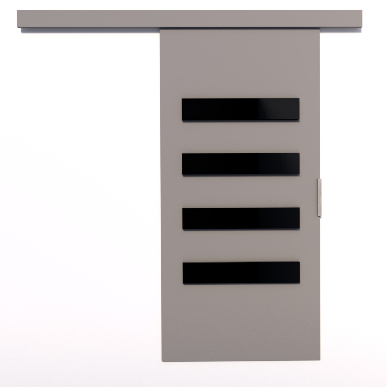 FORLI 86 prie sienos tvirtinamos stumdomos durys, pilkos/juodos, Lacobel ADRK