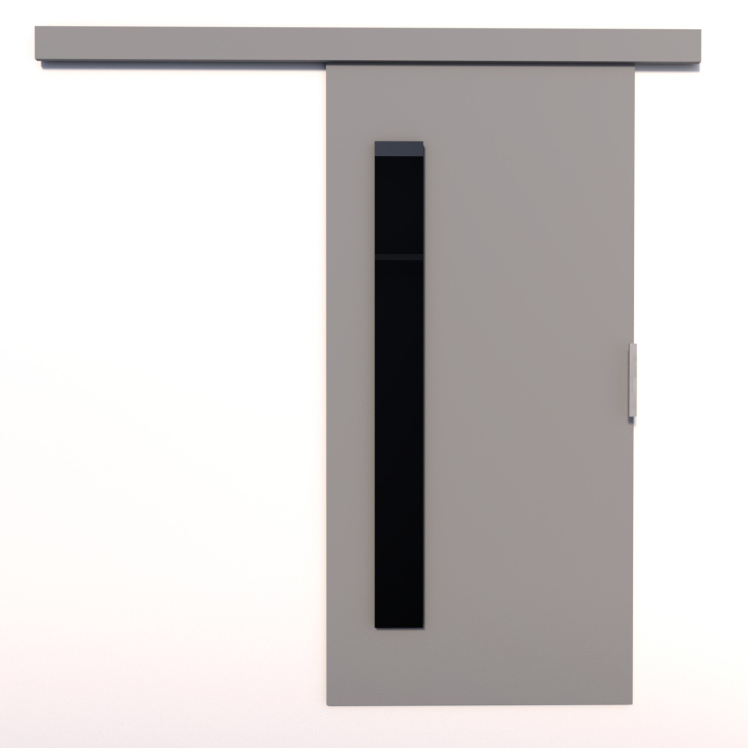 GELA 96 pilkos/juodos Lacobel ADRK prie sienos tvirtinamos stumdomos durys