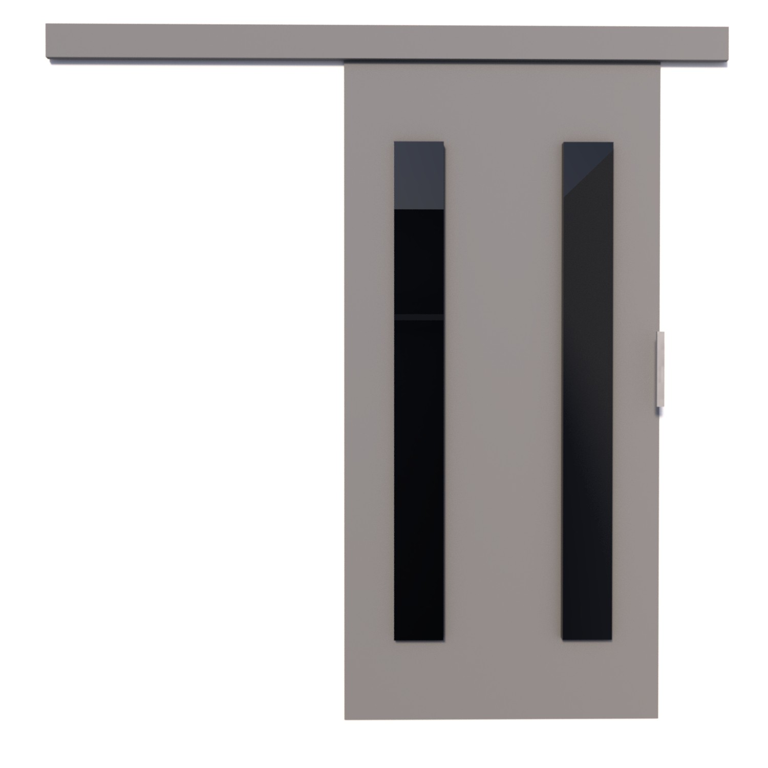 HERS 96 pilkos/juodos Lacobel ADRK prie sienos tvirtinamos stumdomos durys