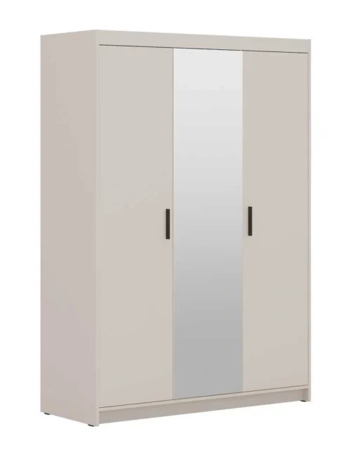 Elena 3D trijų durų spinta su veidrodžiu, smėlio spalvos