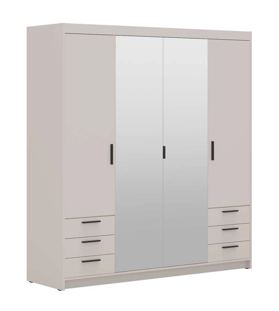 Spinta su veidrodžiais ir stalčiais Elena 4D 6S smėlio spalvos